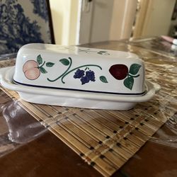 A Princess House Butter Dish,” Orchard Medley” Butter Bowl, Vintage Dishes