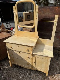 antique dresser washstand vanity with swinging mirror