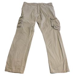 Wrangler Cargo Pants Men 34x30 Beige Baggy Outdoors Regular Taper Streetwear