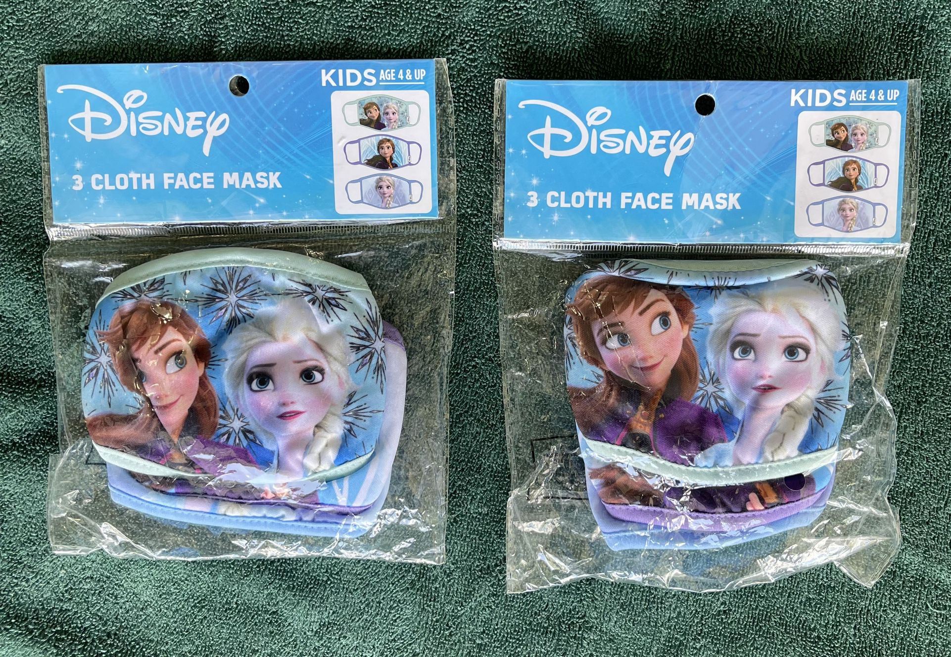Disney Frozen Kids Age 4 to 8 Cloth Face Masks Cotton Pack Fashions Washable Reusable, 6 Count