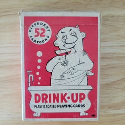 Vintage Plastic Coated Playing Cards - Drink Up
