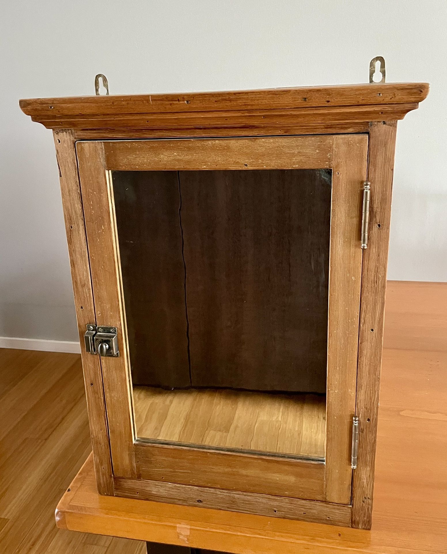 Vintage Wood Medicine Cabinet With Mirror