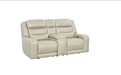 Havertys "Ryder" Power Reclining Leather Loveseat - Like New