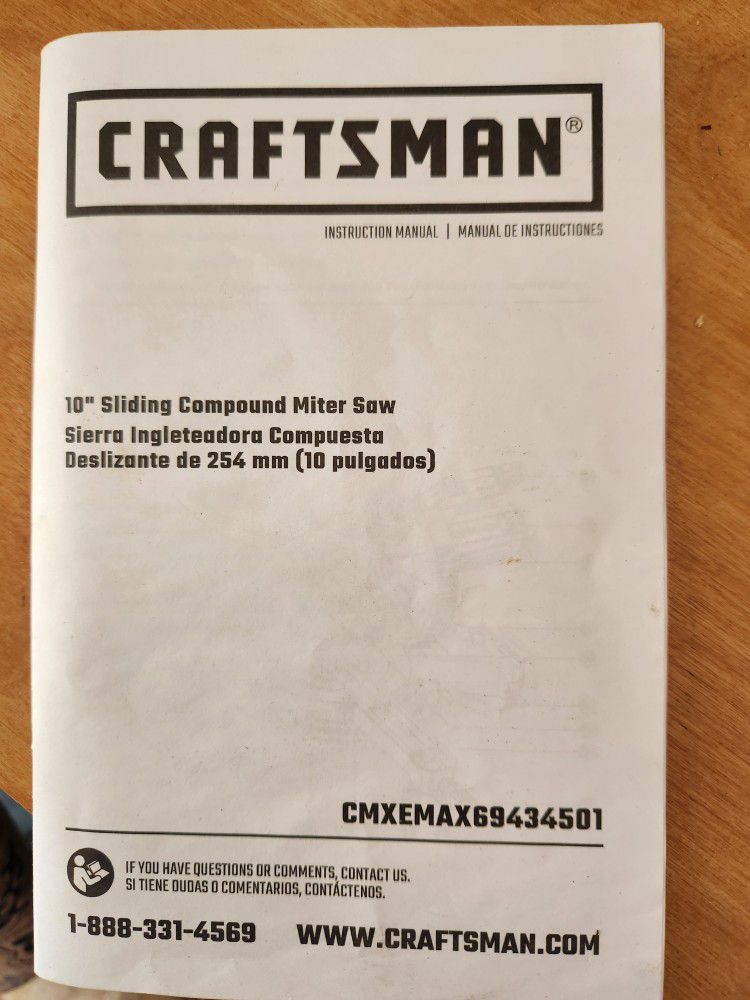 Never used CRAFTSMAN 10-in 15-Amp Sliding Corded Miter Saw