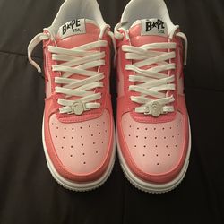 Pink bapesta shoes