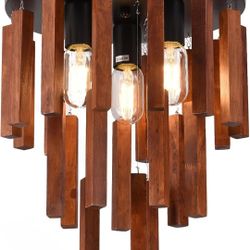 Beautiful New Wooden Chandelier