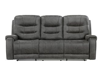 Oberon Dark Gray Double Reclining Sofa