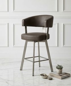 Amisco 27" Counter Height Swivel Stool Taupe Gray Like New