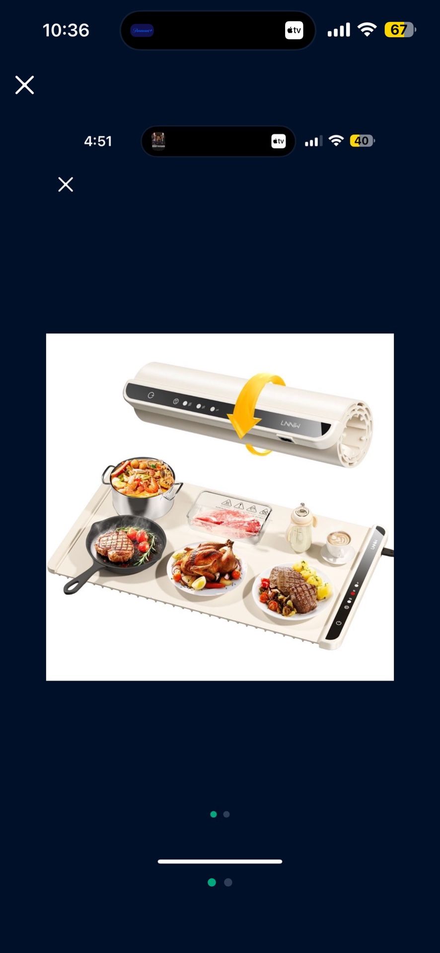 Brand New LNNIW Warming Mat For Food,Food Warming Mat,Electric Warming Tray For Buffets Party And Home Daily Use,Heating Fastly In 10s,Portable Design