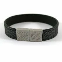 Louis Vuitton Pull It Check It Damier Canvas Leather Bracelet BC1108
