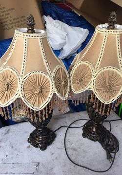 Night lamps vintage wooden looking porcelain