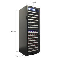 Vinotemp 155-Bottle Wine Cooler with Dual Zone Cooling (EL-142TSST)