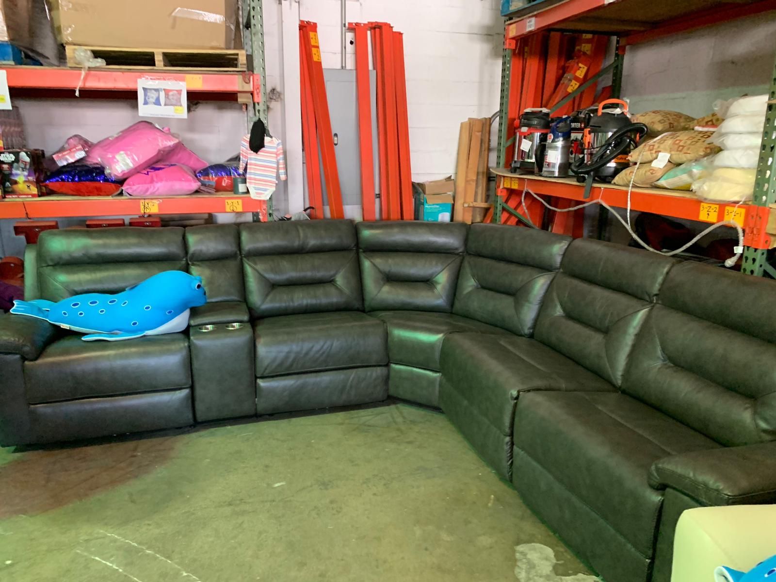 Corry Leather Power Reclining Sectional Sofa Baci Living Room