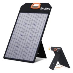 RINKMO 50W Solar Panel, Portable Solar Panel Battery Charger with Light Strength Sensor, Support 2-4 Parallel to Increase Power(200w Max), IP65 Water