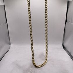 14kt Gold Semi-Hollow Cuban Link Style Chain
