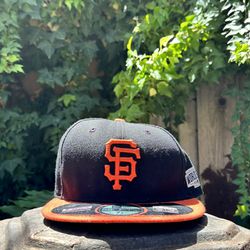 SF Giants New Era MLB Fitted Cap Size 7 1/8 Black Orange 2014 World Series Hat