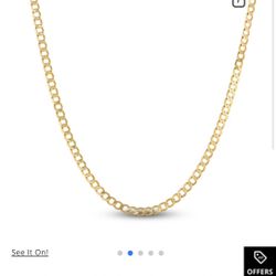 4.5 mm Flat Curb Diamond Cut 10kt Gold Chain
