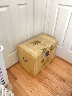 Leather and wood Storage box