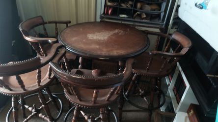 Barstools and bar high table set
