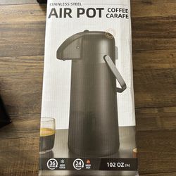 Airpot Coffee Carafe for Keeping Hot - 102 OZ/ 3L Large Coffee Dispenser with Pump - Insulated Stainless Steel Thermos Urn for Hot Drinks Water Tea -