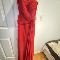 Faviana Red Strapless Gown 