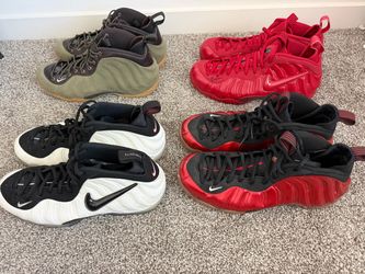 4 Pairs Nike Air Foamposite Pro Class Of 97 He Got Game, Olive, 2014 Red Sz.14