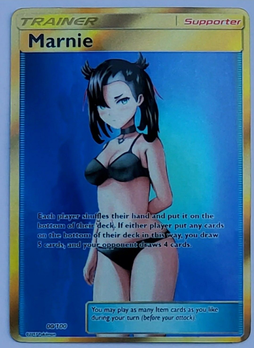 POKEMON MARNIE TRAINER FULL ART HOLO HANDMADE CUSTOM ORICA CARD for