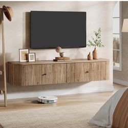 Fluted Floating Tv Stand 
