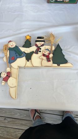 Wooden Snowman Family Christmas Sign