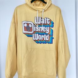 Disney Parks Walt Disney World Yellow Hoodie Sweat Shirt Size XXL