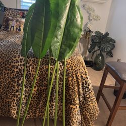 Large Tropical Palm Fronds Stems Floral 