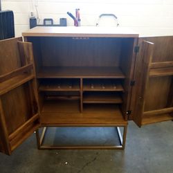 Caspian Vintage Acorn And Gold Metal Bar Cabinet 