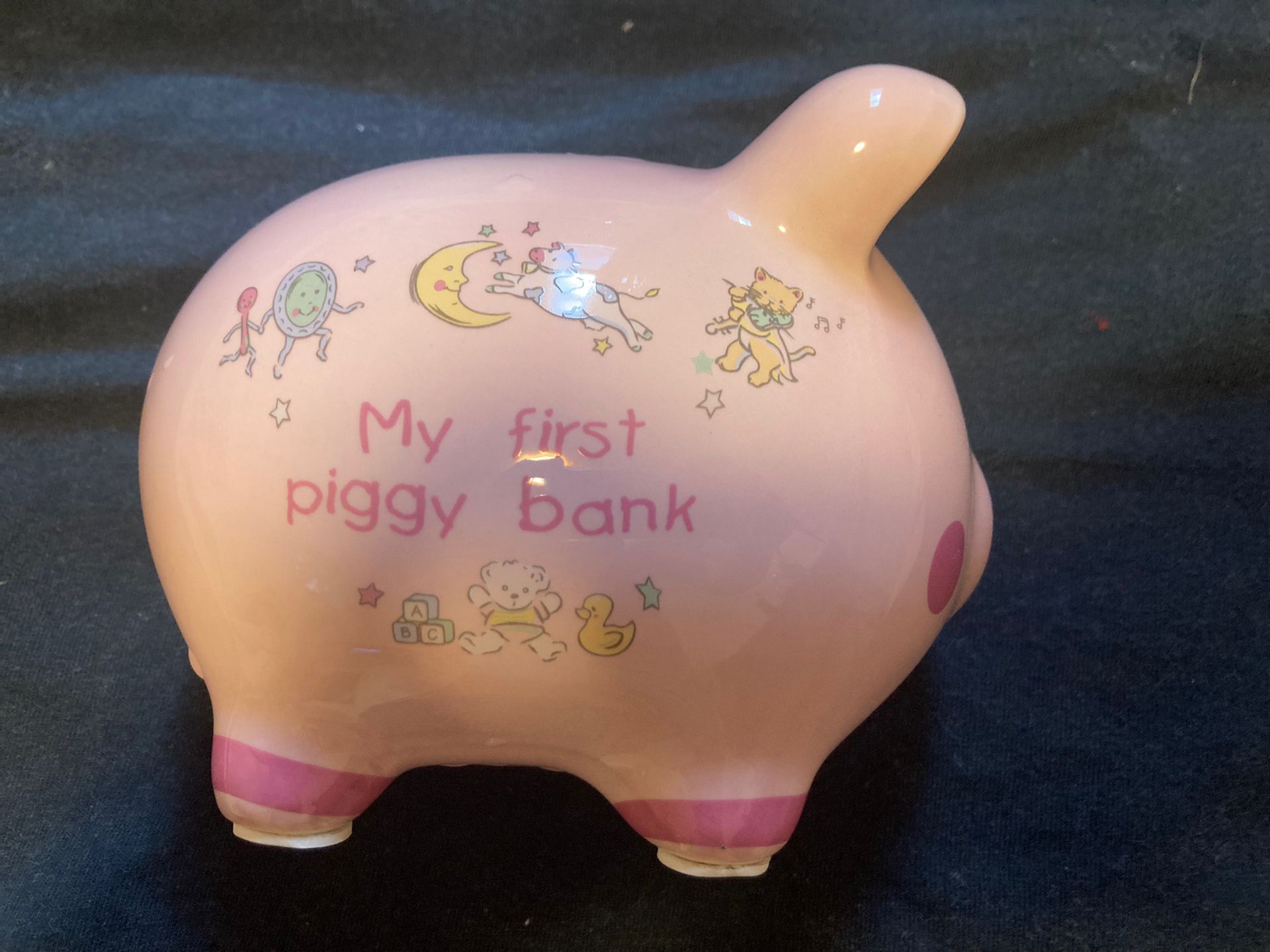 My First Piggy Bank Train Teddy Bears 6"x 5" Ceramic