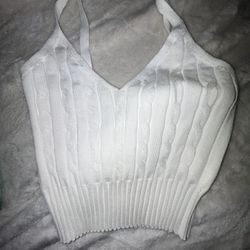White Knitted Top