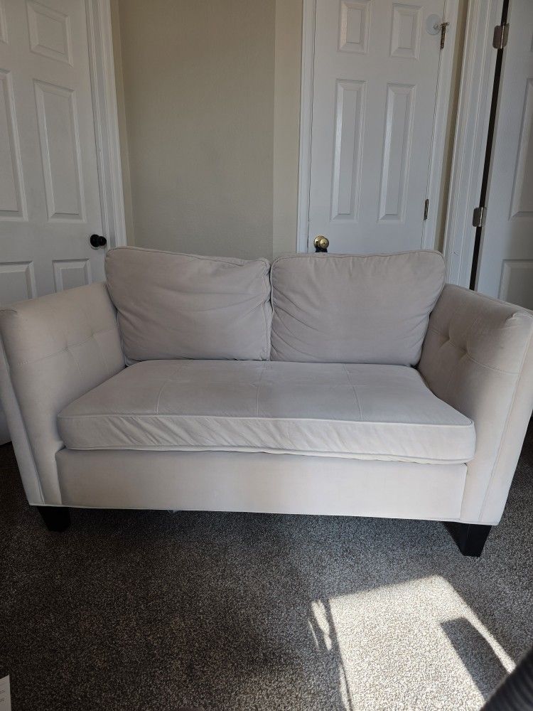 Cream suede love Seat