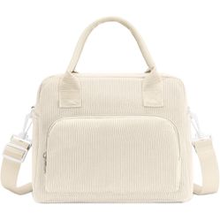 Lunch Bag Women Lunch Box for Women Adult Cute Insulated Lunch Bag Lager Cooler Lunch Tote Bags for Work Picnic (Beige)