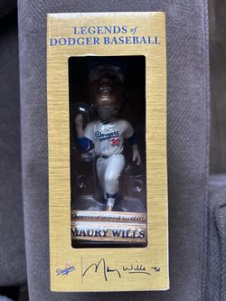 Maury Wills legends of Dodger baseball bobblehead trade for Reggie Smith legends