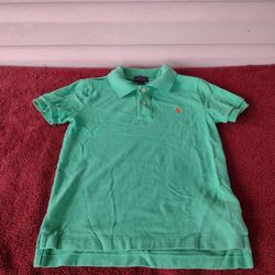 POLO RALPH LAUREN Boys Green Short Sleeve Shirt Sz 7 High-Low - Quality Shirt