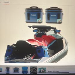 NEW PWC JET SKI SEA DOO COOLER. Set of 2 Coolers Fits all Personal Watercraft. Color is Blue 