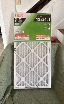 HDX FPR 5 pleated filters 3 pack 12x24x1