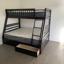 New In Box Full/twin Bunk Bed With Mattresses (Read Description Below)