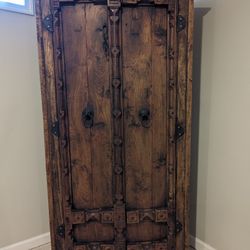 Solid Wood Rustic Indian Armoire 