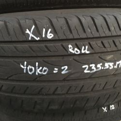 Used Yokohama 17 inch tires, hold air, go to roll -move cars, not for driving,