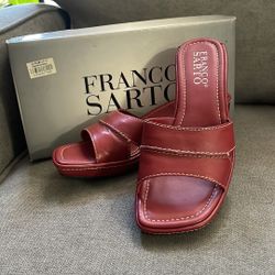 Franco Sarto Red Leather Sandals 