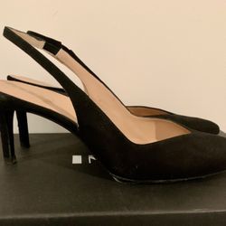 Black Suede Women’s Slingback Heels