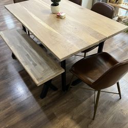 White Oak 6 Person Dining Table (58” X 34.5”) Handmade