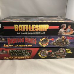 Kids board games Battleship, Haunted Ruins, Mystic Power And The Book Of Spells
