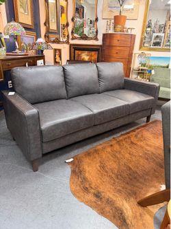 NEW Premium Gray Faux Leather Sofa | Modern Design | Only $399 🔥🛋️