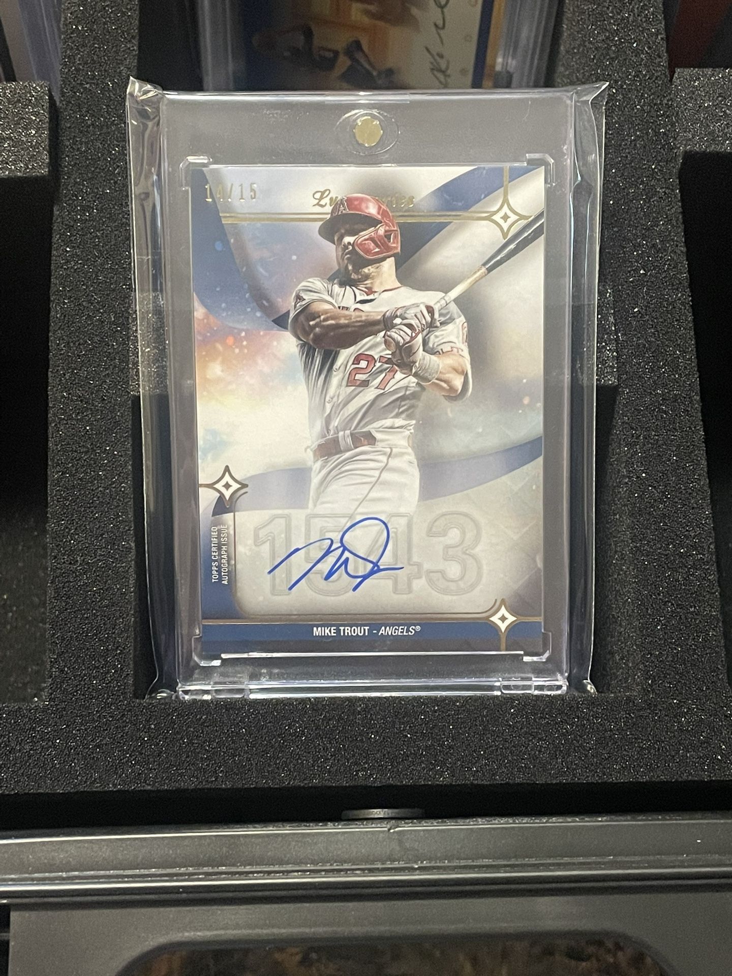 2023 Topps Luminaries Mike Trout Blue Auto Autograph #14/15 Angels