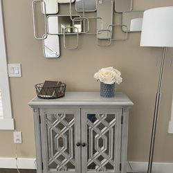 Decorative Sideboard With Mirror And Lamp
